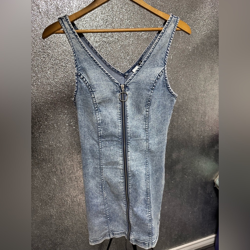H&M Divided - Denim Zip-Front Mini Dress